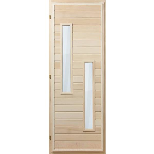 Стеклянная дверь для бани/сауны Банные Штучки Узкие длинные прямоугольники 32132