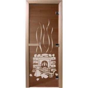 Стеклянная дверь для бани/сауны Doorwood Арт серия Банька 190x70